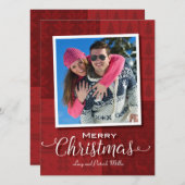 Sweat rouge Joyeux Carte photo de Noël (Devant / Derrière)