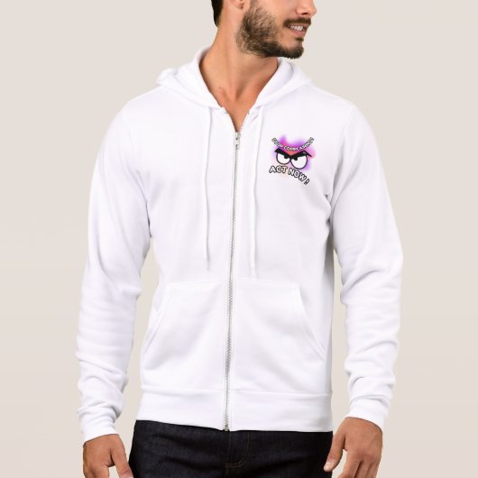 Sweat - shirt à capuche à Zip : Agir maintenant (b (Devant)