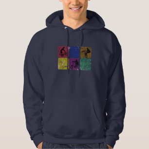 Sweat - shirt à capuche affligé de cycliste de