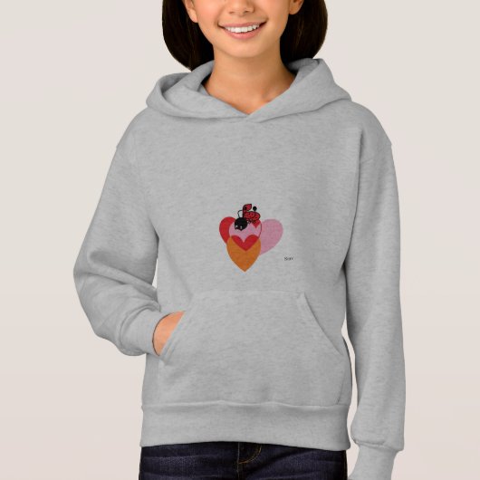 Sweat - shirt à capuche / Amour Bug (Devant)