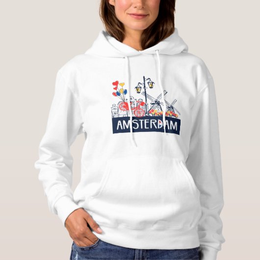 Sweat - shirt à capuche Amsterdam de femmes (Devant)