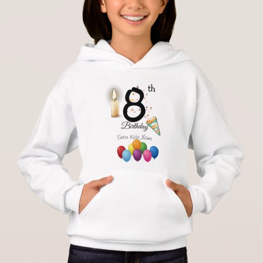 Sweat - shirt à capuche Anniversaire de enfant cus (Devant)