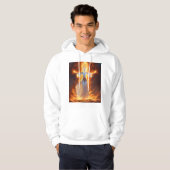 Sweat - shirt à capuche avec feu femmes imprimé (Devant entier)