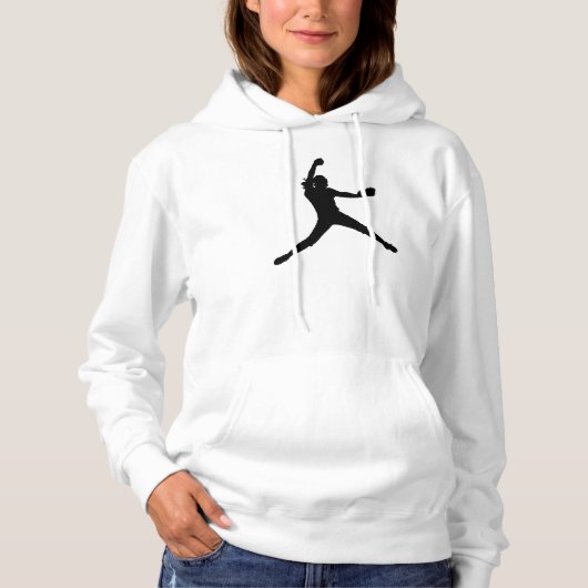 Sweat - shirt à capuche avec Silhouette Fastpitch  (Devant)