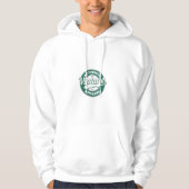 Sweat - shirt à capuche blanc avec cercle vert, (Devant)
