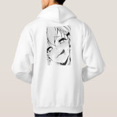 Sweat - shirt à capuche blanc avec dessin animé (Dos)