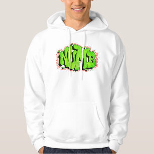Sweat - shirt à capuche blanc avec Graffiti néon