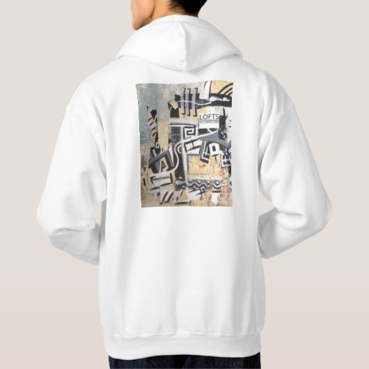 Sweat - shirt à capuche blanc avec la conception (Dos)