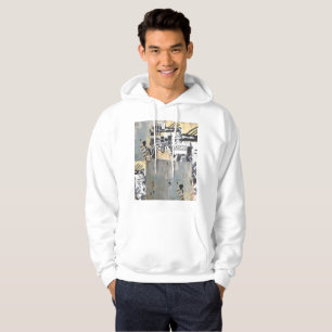 Sweat - shirt à capuche blanc avec la conception