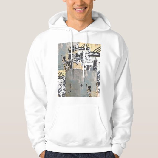 Sweat - shirt à capuche blanc avec la conception (Devant)