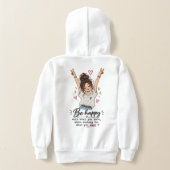 Sweat-shirt à capuche blanc « Be Happy » pour enf (Couchage Retour)