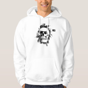 sweat - shirt à capuche blanc de crâne