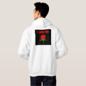Sweat - shirt à capuche blanc de la fermeture (Dos entier)