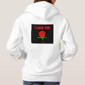 Sweat - shirt à capuche blanc de la fermeture (Dos)