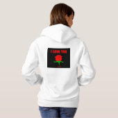 Sweat - shirt à capuche blanc de la fermeture (Dos entier)