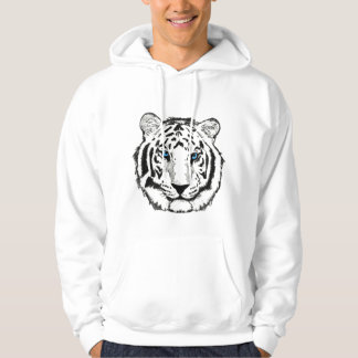 Sweat - shirt à capuche blanc de tigre