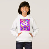 Sweat - shirt à capuche blanc pour les filles avec (Devant entier)