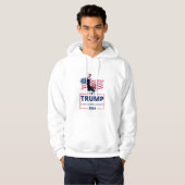 Sweat - shirt à capuche blanc quel logo du Préside (Devant entier)
