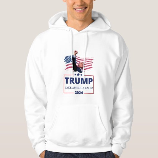 Sweat - shirt à capuche blanc quel logo du Préside (Devant)