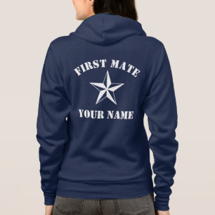sweat - shirt à capuche bleu et blanc de la marin