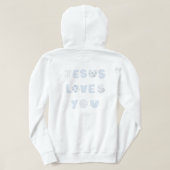 Sweat - shirt à capuche bleu "Jésus t'aime" (Design dos)