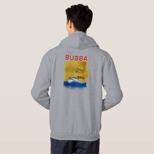 Sweat - shirt à capuche Bubba original Lt Grey (Dos entier)