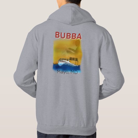 Sweat - shirt à capuche Bubba original Lt Grey (Dos)