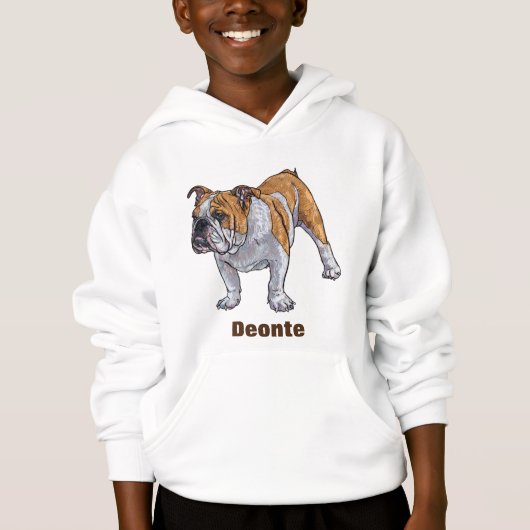 Sweat - shirt à capuche Bulldog personnalisé (Devant)