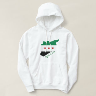 sweat - shirt à capuche - carte de la syrie libre