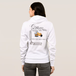 Sweat - shirt à capuche com um pastel de nata
