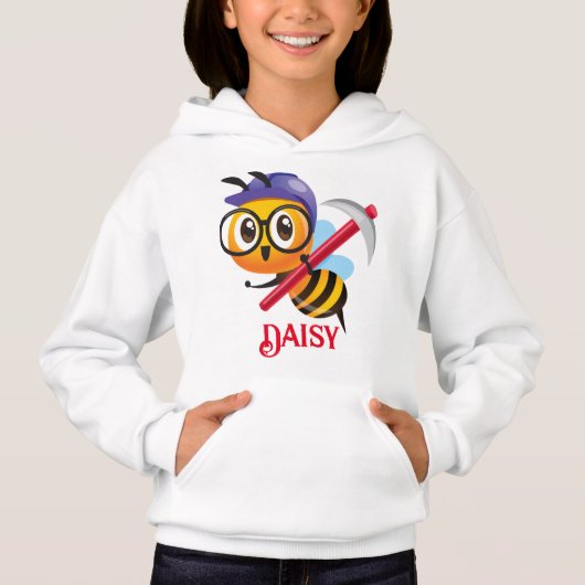 sweat - shirt à capuche d'abeille mignonne customi (Devant)