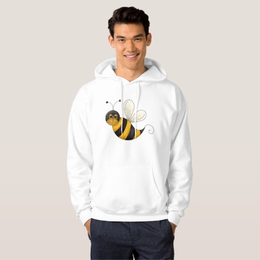 Sweat - shirt à capuche d'abeilles joyeux (Devant entier)
