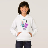 Sweat - shirt à capuche de basculement de fille (Devant entier)