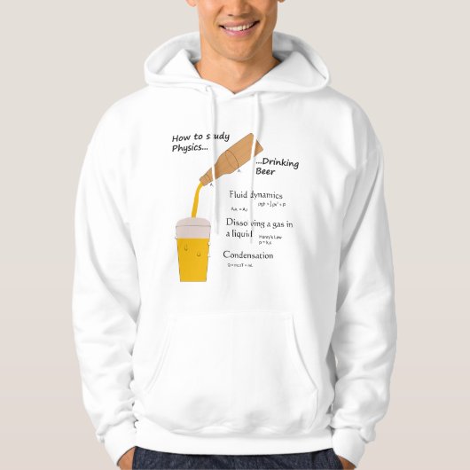 Sweat - shirt à capuche de bière et de physique (Devant)
