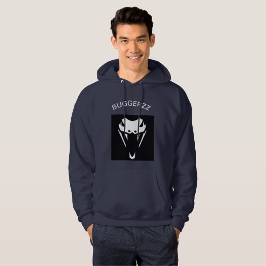 Sweat - shirt à capuche de bleu marine de BUGGERZZ (Devant entier)