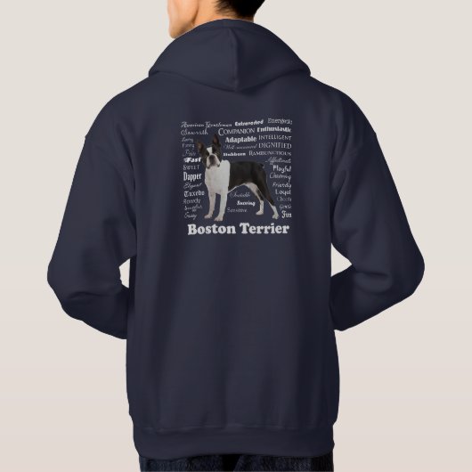Sweat - shirt à capuche de Boston Terrier Traits (Dos)