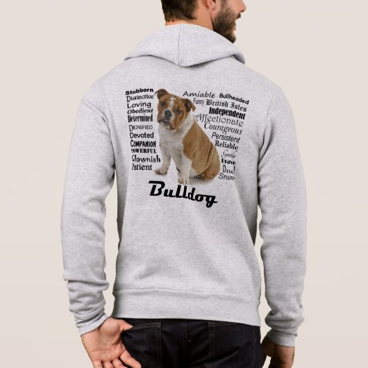 Sweat - shirt à capuche de caractères Bulldog (Dos)