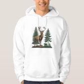 Sweat - shirt à capuche de cerfs de forêt rustique (Devant)
