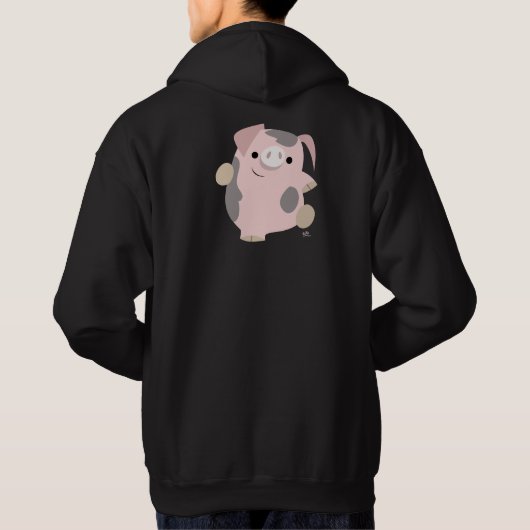 Sweat - shirt à capuche de cochon de caricature de (Dos)