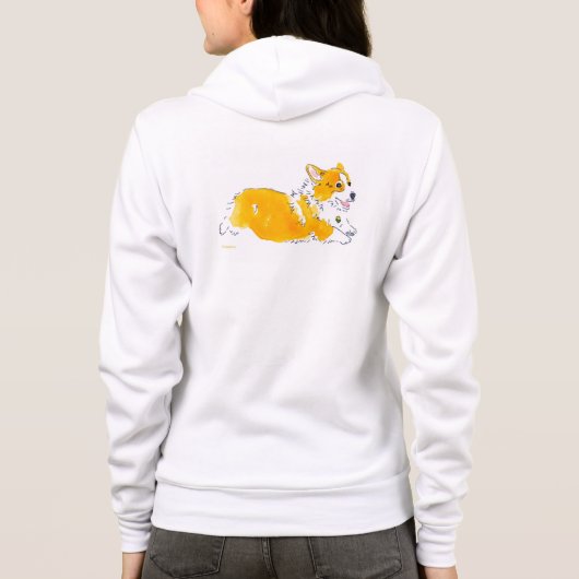 Sweat - shirt à capuche de corgi de vol (Dos)