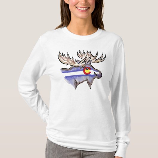Sweat - shirt à capuche de dames d'élans du (Devant)