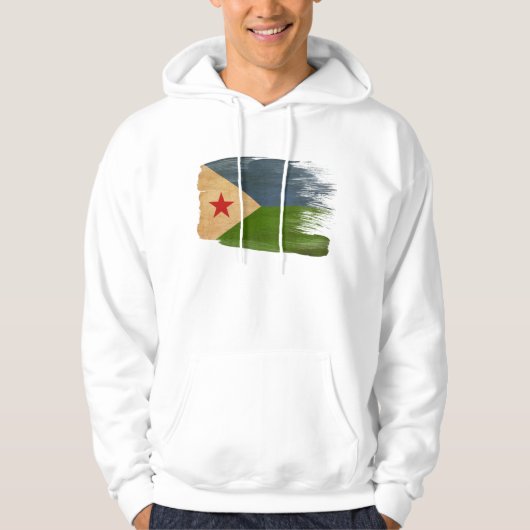 Sweat - shirt à capuche de drapeau de Djibouti (Devant)