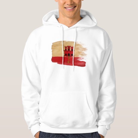 Sweat - shirt à capuche de drapeau du Gibraltar (Devant)