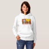 sweat - shirt à capuche de femmes. Heureuse Sainte (Devant entier)