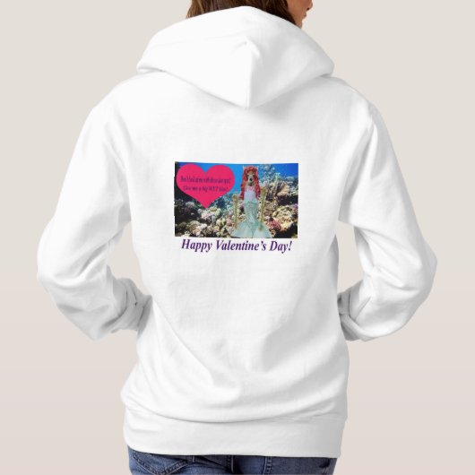 sweat - shirt à capuche de femmes. Heureuse Sainte (Dos)