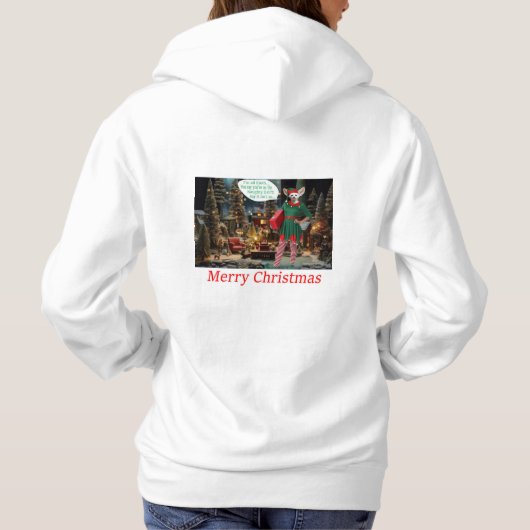 sweat - shirt à capuche de femmes. Joyeux Noël. fe (Dos)