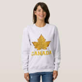 Sweat - shirt à capuche de feuille d'érable d'or p (Devant entier)