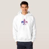Sweat - shirt à capuche de fleur de lis de drapeau (Devant entier)