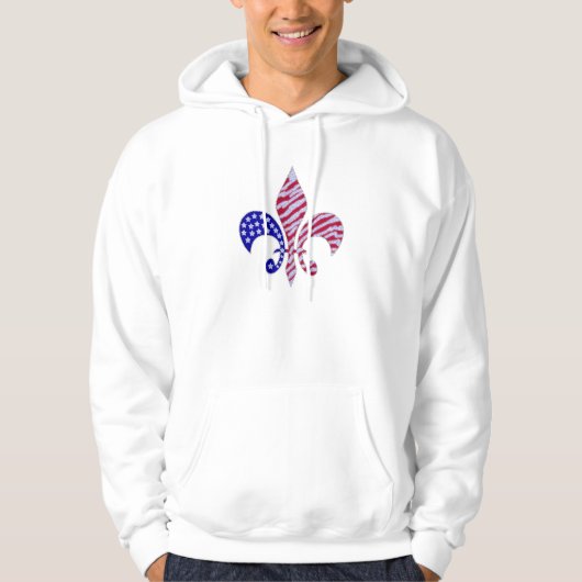 Sweat - shirt à capuche de fleur de lis de drapeau (Devant)