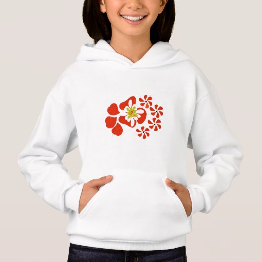 Sweat - shirt à capuche de fleurs (Devant)